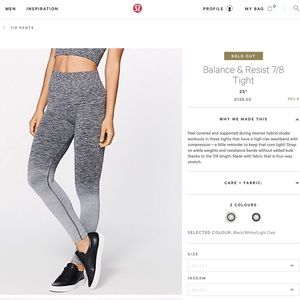 Lululemon Balance & Resist 7/8 Tight (25")